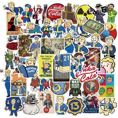 50PCS Fallout Game Sticker Luggage Laptop DIY Waterproof Graffiti Pegatinas