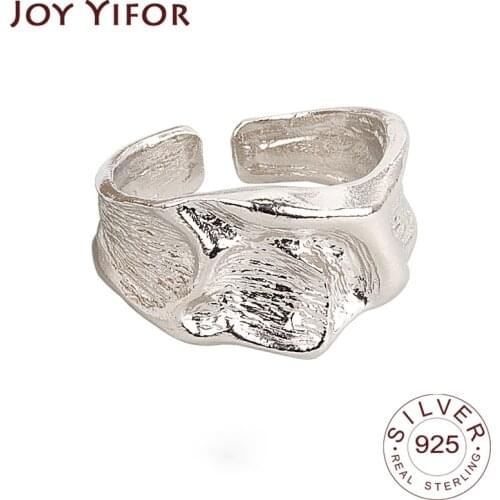 925 Sterling Silver Korean Vintage Ring For Women Tin Foil CZ Female INS Simple Handmade Opening Finger Fashion Jewelry Couple