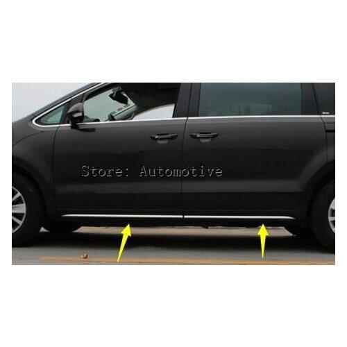 Accessories For VW for Volkswagen Sharan 2012 - 2016 Stainless Steel Door Side Body Molding Cover Trim 4 Pcs / Set