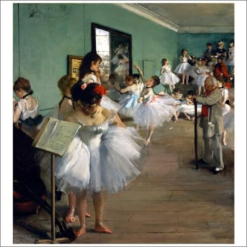 Frameless canvas painting figure painting giant posters Imagich Top 100 prints The Dancing Class Exam 1873-76 By Edgar Degas