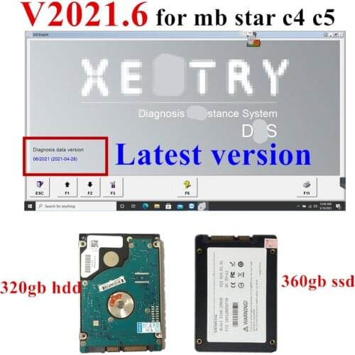 Free Ship 6-2021V Professional MB STAR C4 Full Software X-ENT-RY/DAS-EPC/WIS/VEDIAMO/DTS-Monaco HDD/SSD For MB SD C4/C5