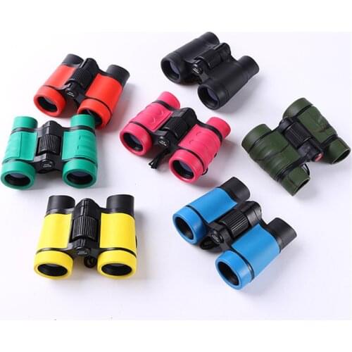 Binoculars HD 4x30 Telescope Rubber Children Colorful Telescope Fixed Zoom Anti-skid Portable Field glasses Folding Telescope