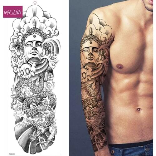 Large Temporary Body Art Arm Tattoo Sticker Sleeve Man Women Waterproof