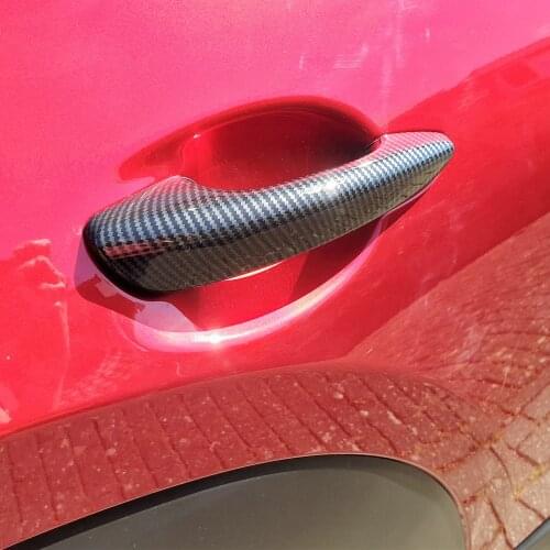 For Mazda CX30 CX-30 2020 2021 ABS Chrome Carbon Fiber Side Door Handle Cover Trim Door Handle Sticker Car Styling Accessories
