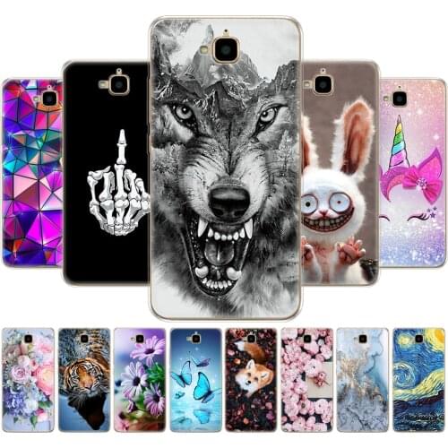 Case for Huawei Honor 4C Pro back Cover Soft silicon Back Case for Huawei Y6 Pro 2015 Case TIT-L01 TIT-TL00 Phone bag animal dog