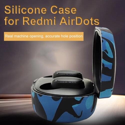 Earphone Cover for Redmi Airdots True Blue Wireless Silicone Sleeve Shatter-Resistant Camouflage Shell headphone case
