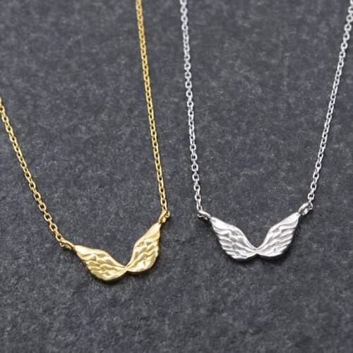 DANGGAO fashion Angel Wings Jewelry pendant Necklace for women cute delicate collar choker Gold Silver color