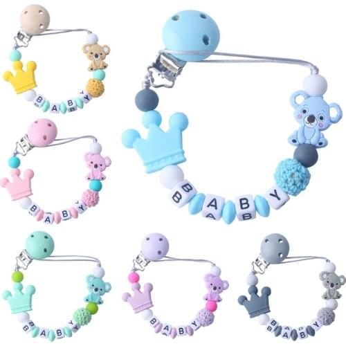 Child Baby Pacifier Chain Soothing Boys Girls Cute Koala Bear Colorful Design Kids Toys