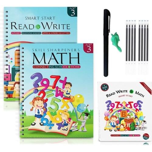 Children Math Training Picture Book Kids Early Learning English Reading Writing Reusable Book