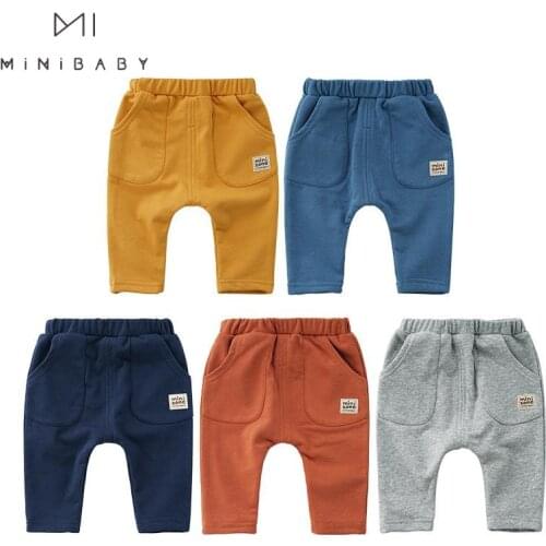 Newborn Baby Long Pants Spring And Autumn Baby Boys & Girls Pure Color Cotton Long Pants Comfortable Fabric Fashion Sport Pants