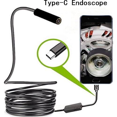Type c Endoscope 5.5mm Endoscopic Camera 1-2M Boroscope for Android Phone 480P Home Electricians Inspection Pipe Sewer Equipment