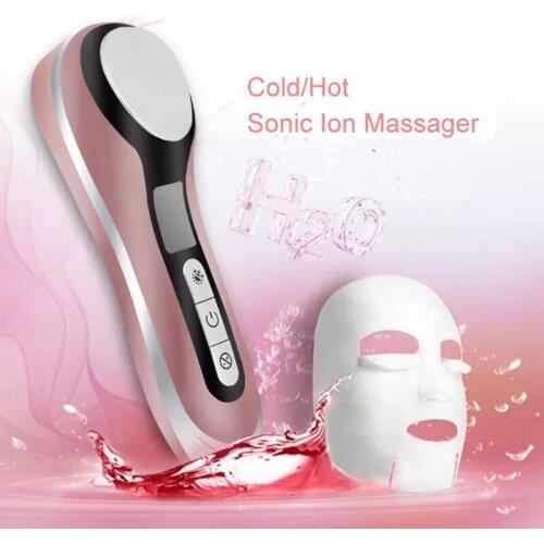 Hot Sonic Ion Facial Massager Ultrasonic Hot Cold Vibration Wrinkle Removal Skin Tightening Treatment Skin Care Beauty Device