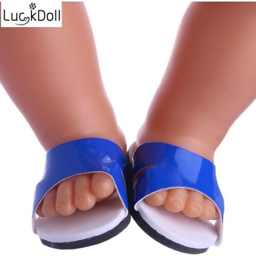 LUCK DOLL Colorful Beach Shoes Fit 18 Inch American 43cm Baby Doll Clothes Accessories,Girls Toys,Generation,Birthday Gift