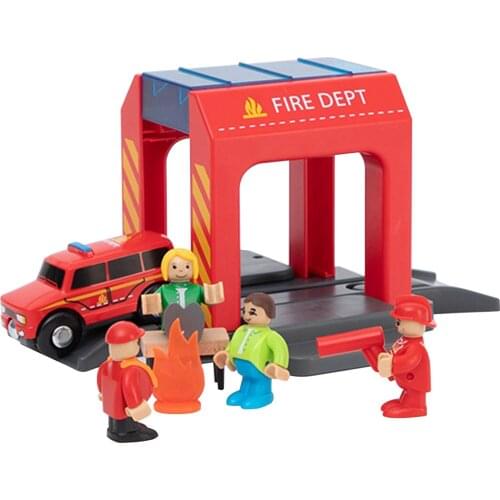Mini Cute City Simulation Fire Department Toy Safe City Scene Funny Multiplayer Role-play Game Firefighter Pretend Toy For Kids