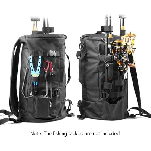 Multi-functional Large Capacity Fishing Backpack Outdoor Travel Camping Fishing Rod Reel Tackle Bag Shoulder Bag Luggage Bag