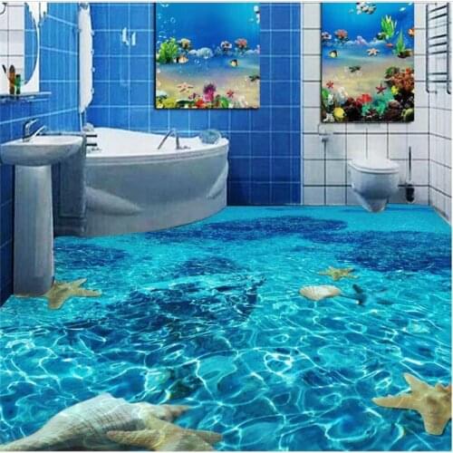 Beibehang wall stickers floor 3 d floor of sitting room wall paper waterproof self-adhesive PVC 3 d bathroom 3d flooring