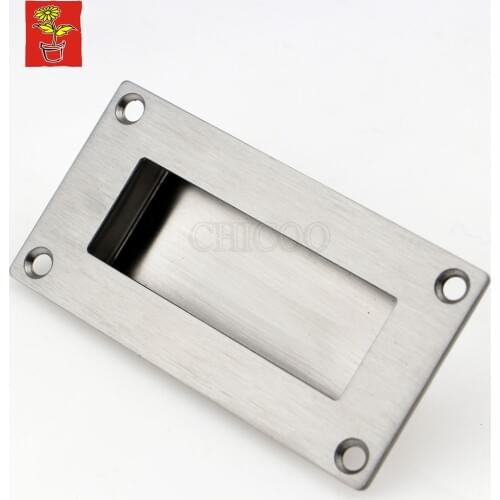 Stainless Steel Square Conceal Cabinet Handles Kitchen Pull Handle For Cabinets Office Furniture Hardware Dresser Pulls Flush