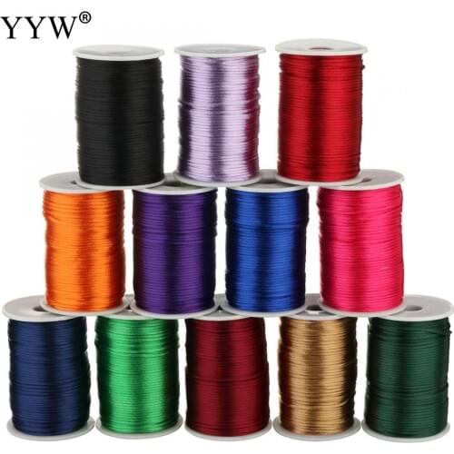 100Yards 2mm Nylon Cord Thread Chinese Knot Macrame Cord Bracelet Braided String DIY Tassels Beading European String Thread