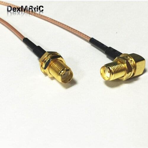 New SMA Female Jack nut Switch SMA Female nut Right Angle pigtail cable RG178 Wholesale 15CM 6" Adapter