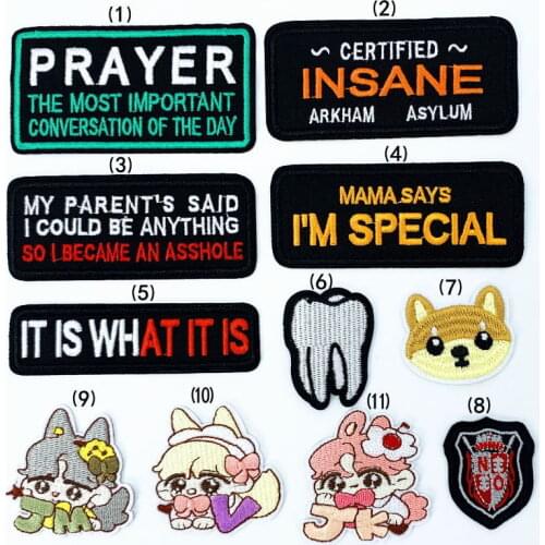 New arrival 10 pcs words badge Embroidered patch iron on Jeans coat tshirt bag shoe hat decor repair Motif emblem accessory