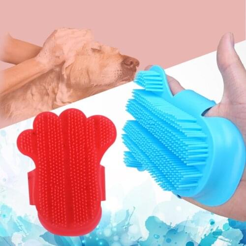 Pet Dog DeShedding Tools Cleaning Glove Cat Dog Cleaning Brush Finger Silicone Glove for Dog Clean