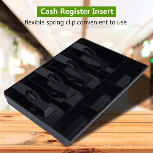 Cash Drawer Register Insert Tray Simple Style 4 Grids Plastic Money Storage Cashier Box Replacement for Supermarket Shop