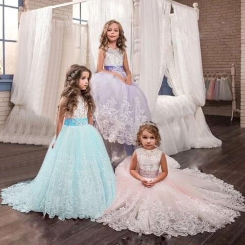 Princess Dress Girl Children Party Pageant Long Gown Kids Dresses for Girls Flower Wedding First Christmas Dress Teens Clothes
