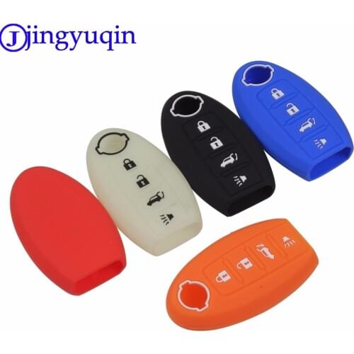 Jingyuqin Remote 4 Buttons Silicone Car Key Cover For NISSAN Maxima Altima Versa Sentra Sunny Sylphy Teana Qashqai X-Trail Juke