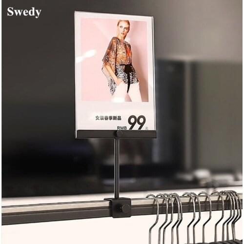 A5 Adjustable Metal Shelf Sign Holder Stand Frame Poster Office POP Clip For Shopping Guide Billboard Wedding Meeting Signs