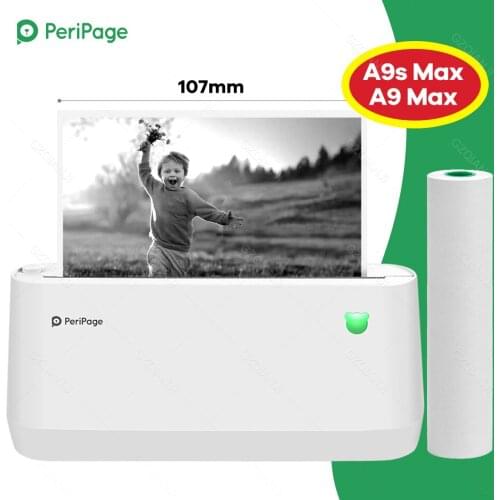 Peripage A9 A9s Max Mini Photo Wireless Thermal Phone Printer Sticker Label Notes List Printing Machine With Paper Roll Official
