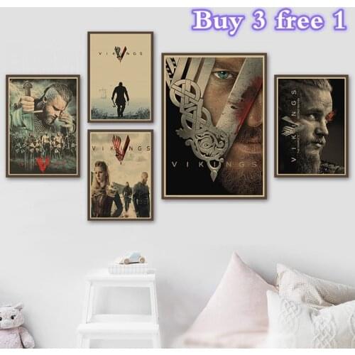 TV Series Vikings Kraft Paper Poster Modern Home Decor Wall Painting Canvas Art HD Print