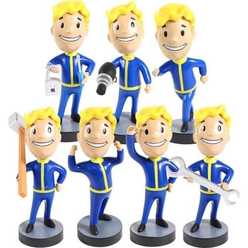 Fallout Shelter 4 Vault Boy Bobbleheads Complete PVC Action Figure Toy Collection Anime Figure Doll Kids Toys Gift
