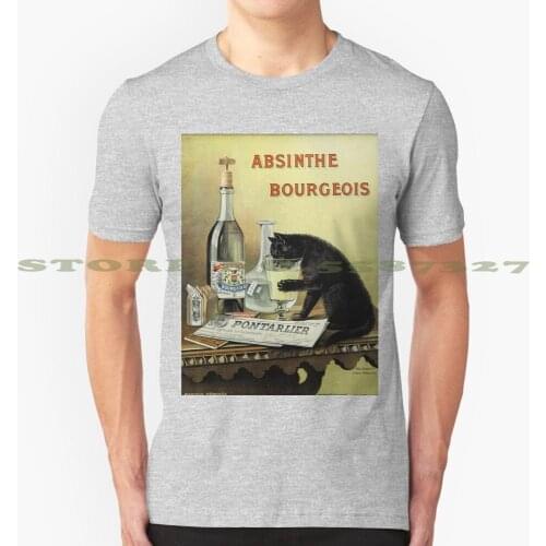 Vintage Poster - Absinthe Bourgeois Graphic Custom Funny Hot Sale Tshirt Adverti T Advertising Retro Etching Screenprinting