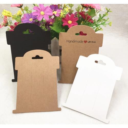 50 pcs irregular rectangular 11x8cm kraft paper hairpin DIY handmade hair accessories packaging display card accept customize