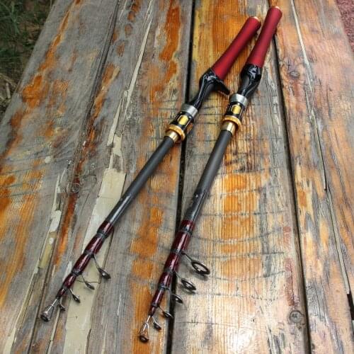 1.8m-2.7m ultrashort lure fishing Telescopic Spinning Casting Fishing Rod fast Hard fast Carbon beautiful Pikes fish Trout Rod
