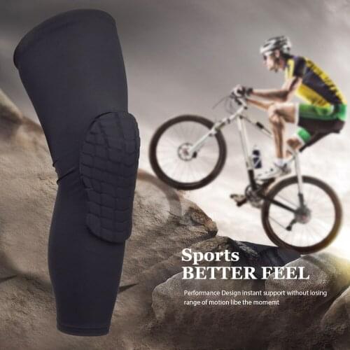 1 Pair Black Knee Sleeve Long Leg Sleeves Braces for Basketball All Contact Sports Kids Youth Adult Free Shipping