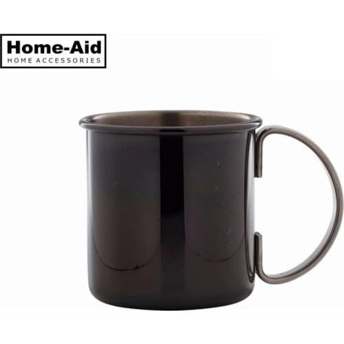 1 Piece 480ml Perfect Hammered Moscow Mule Mug Beer Cup Coffee Stainless Steel-Gunmetal black Plated Cup