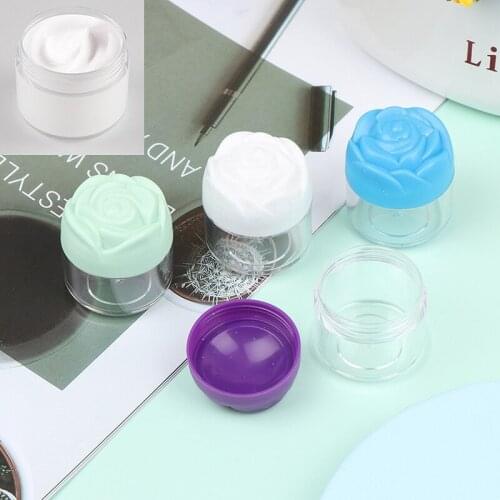 12 Piece 20g Empty Plastic Makeup Cream Lotion Storage Cantainers Cosmetic Cream Containers With Rose Shaped Screw Caps
