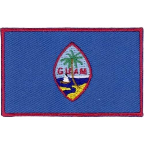 2.5" Guam Embroidery Patch merrow&flat broder with iron on backing free shipping by Post