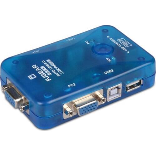 2 Port USB KVM Auto Switch Selector Two in one out Vga Hotkey switch 2 hosts share a set of mouse and keyboard display FJ-102UK