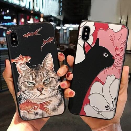 3D Emboss Phone Case for Xiaomi Redmi Note 7 8 9 Pro 8T 7A 8A Mi 10 9 8 Lite 9T CC9 CC9e Soft Back Cover Ladies fit Capa Coque
