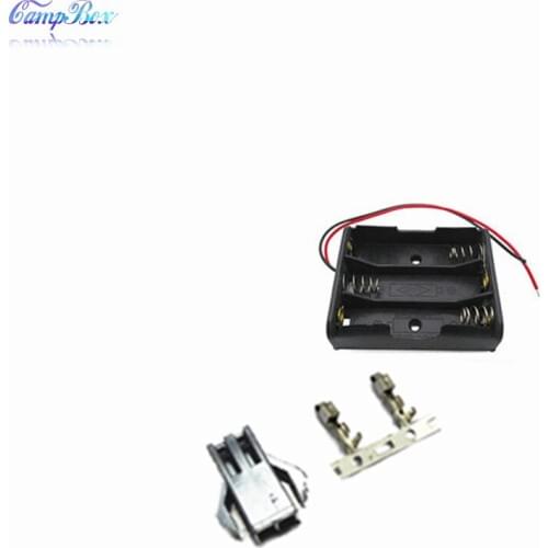 50Pcs 3xAA Battery Case Holder Socket Wire Junction Boxes With 15cm Wires, SM2.54 Header and Crimps