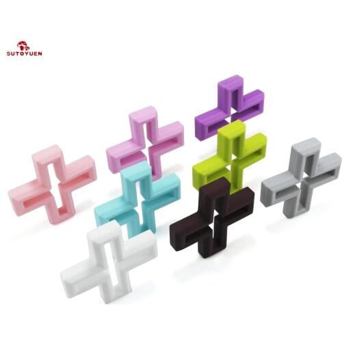 8PCS Food Cross Baby Teether Pendant Silicone BPA Free Safety Handmade Teething Necklace Toys Sutoyuen