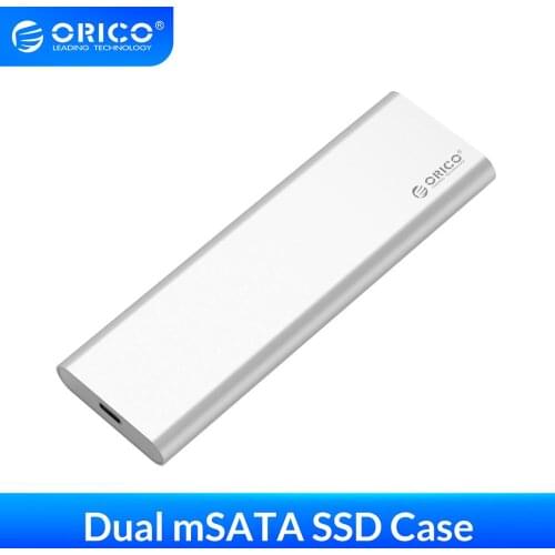 ORICO 2 Bay mSATA SSD Case Type-C USB3.1 10Gbps Gen2 mSATA SDD Support Raid 0 PM 4TB Max Compatible with Windows/Linux/Mac