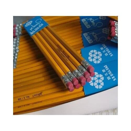 Free shipping 12 pcs/pack Wooden Multi-Color HB Standard With Eraser Pencil Stationery