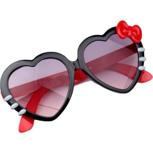 Kids Girls Boys Sunglasses Heart-shaped Bowknot Anti-UV Glasses Children Outdoor Beach Glasses 6 Colors