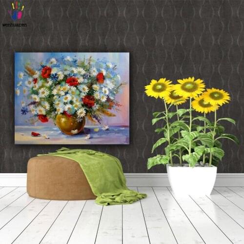 DIY colorings pictures by numbers with colorsBeautiful little wild flowers painting drawing painting by numbers framed Home
