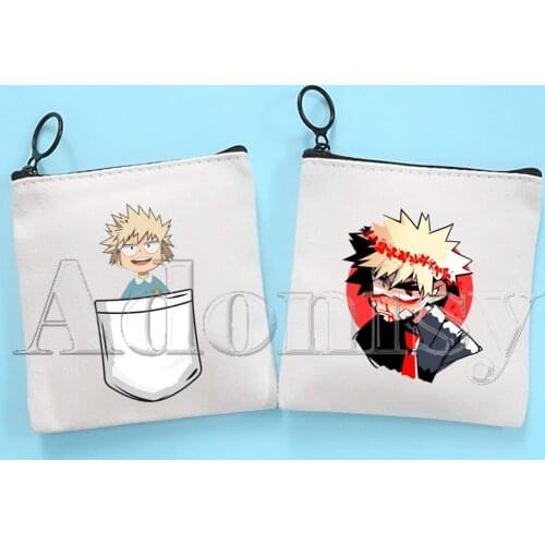 Bakugou Canvas Coin Purse Coin Purse Collection Canvas Bag Small Wallet Zipper Key Bag Hand Gift