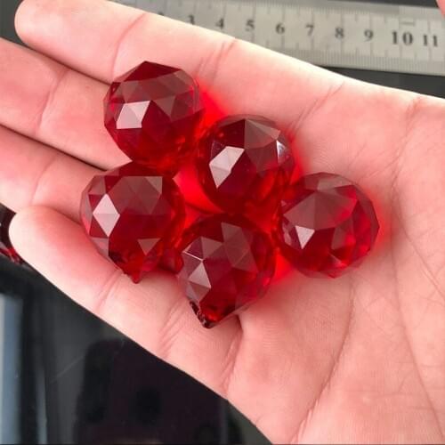 5Pcs Prism Crystal Chandelier Ball Rainbow Suncatcher Wedding Lighting Decor Lamp Parts 0.8in