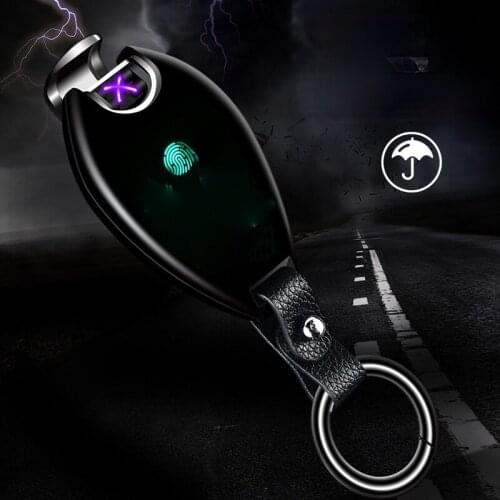 Full Screen Touch Induction Arc Lighter Leather Pendant USB Charging Cigarette Lighter Smoking Accessories for Weed Men Gifts